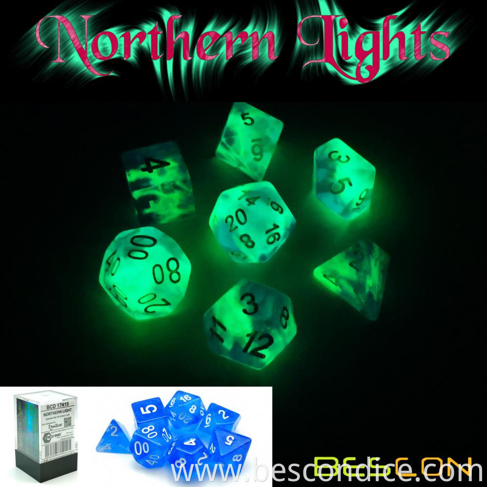 Northern Light Glowing Nebula Game Dice 1